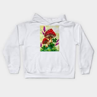 Lucky Mushrooms and Lavender Kids Hoodie